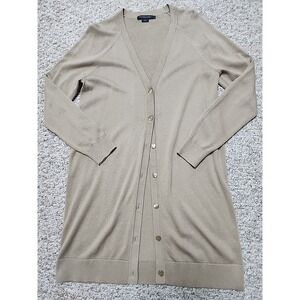 Pendleton Cardigan Sweater Womens Med Beige Silk Cashmere Blend Lightweight